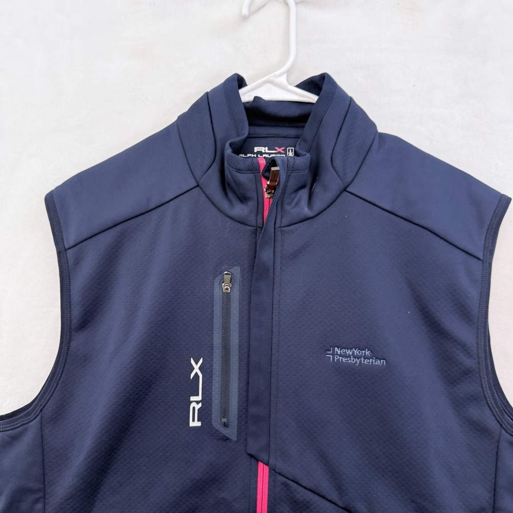 RLX Ralph Lauren Vest Mens L Blue Full Zip Golf Performance - Picture 3 of 11